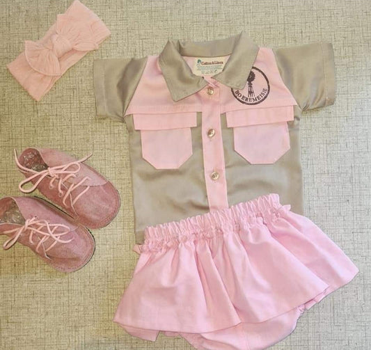 Pink Plaasmeisie rompie set